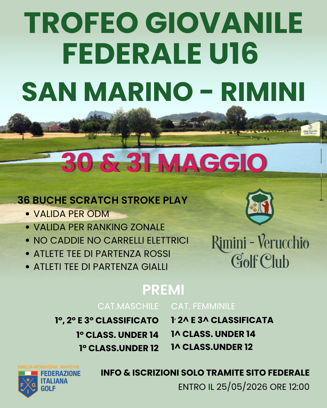 AL RIMINI-VERUCCHIO GOLF CLUB IL TROFEO GIOVANILE FEDERALE U16 – ZONA 4